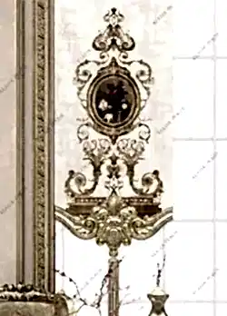 Panel Perde Motifli Dijital Baskılı Krem - Altın