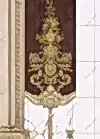 Panel Perde Motifli Dijital Baskılı Kahve - Altın