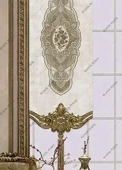 Panel Perde Motifli Dijital Baskılı K.Beyaz - Altın Panel Perde Motifli Dijital Baskılı K.Beyaz - Altın