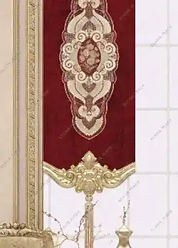 Panel Perde Motifli Dijital Baskılı K.Kırmızı - Altın Panel Perde Motifli Dijital Baskılı K.Kırmızı - Altın