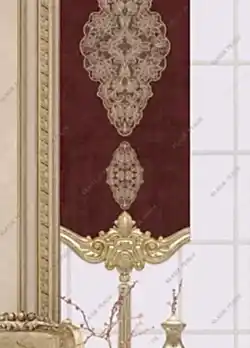 Panel Perde Motifli Dijital Baskılı Bordo - Altın Panel Perde Motifli Dijital Baskılı Bordo - Altın