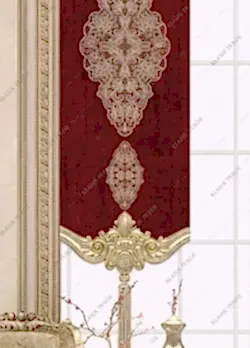 Panel Perde Motifli Dijital Baskılı K.Kırmızı - Altın Panel Perde Motifli Dijital Baskılı K.Kırmızı - Altın