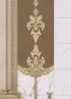 Panel Perde Motifli ve Yaldız Baskılı Kahve - Altın
