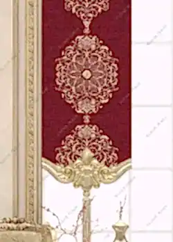 Panel Perde Motifli ve Yaldız Baskılı Bordo - Altın Panel Perde Motifli ve Yaldız Baskılı Bordo - Altın