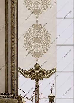 Panel Perde Motifli ve Yaldız Baskılı Krem - Altın Panel Perde Motifli ve Yaldız Baskılı Krem - Altın